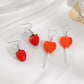 ins resin love earrings set fashion acrylic strawberry butterfly paper clip earrings set of 6