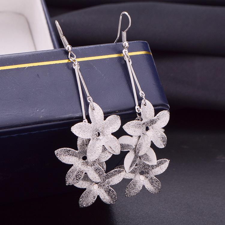 Ice Flower Tassel Multi-layer Earrings Frosted Earrings Jewelry