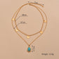 Fashion Round Iron Necklace Clavicle Chain Alloy Water Drop Pendant Multilayer Necklace Accessories