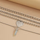 Hip-hop street trendy cool heart-shaped letter tag necklace punk metal chain crystal necklace for men and women