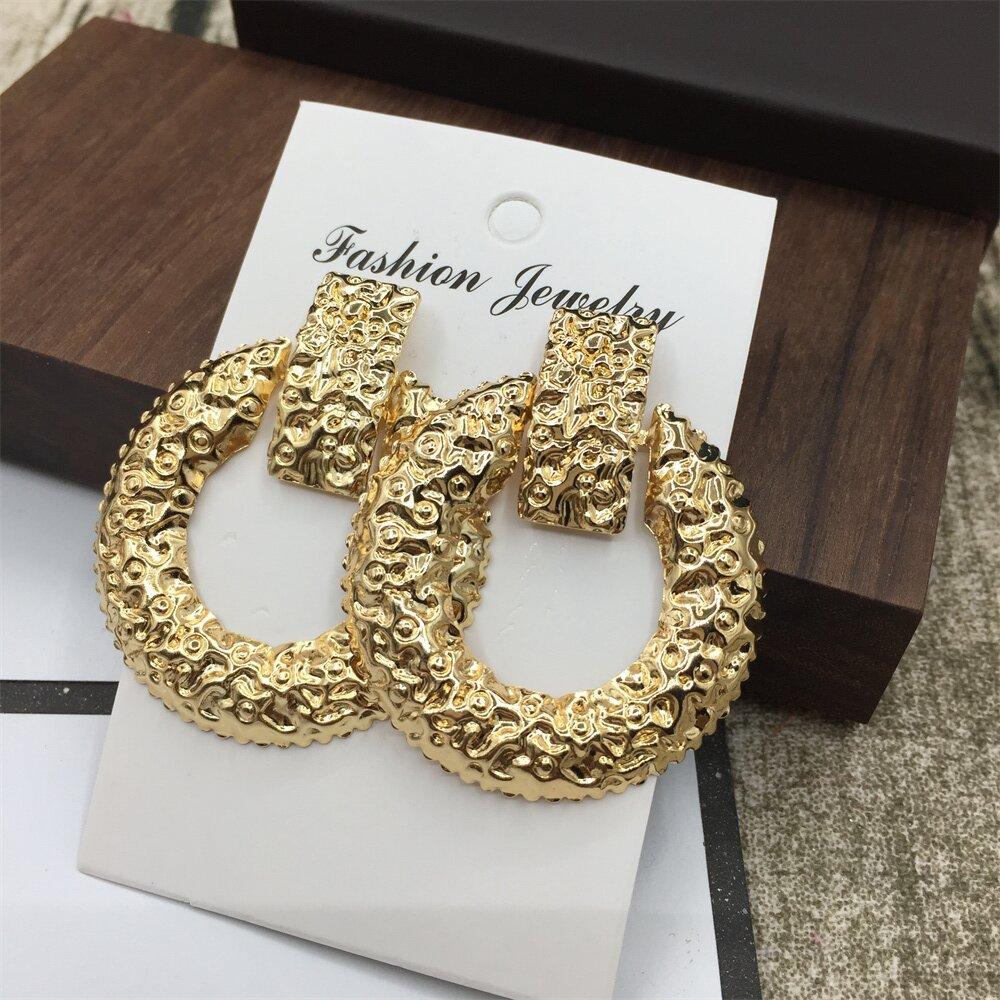 Meteor Crater Ring Stud Earrings Fashion Ladies Versatile Earrings