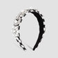 F3716 Jewelry Plaid Exaggerated Palace Rhinestone Flower Headband Imitation Pearl Light Luxury Headband Female