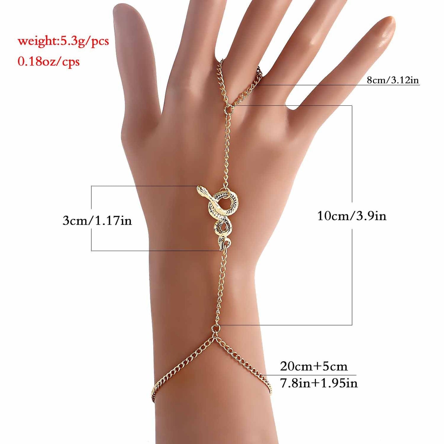 Explosive ins punk love imitation pearl bracelet exaggerated personality metal finger chain bracelet for women