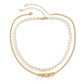 Jewelry Hip Hop Retro Imitation Pearl Men's Necklace Trendy Cool Street Shot Geometric Metal Chain Necklace