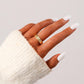 Fashionable stainless steel opening braided hemp pattern adjustable ring Simple and versatile luxury ladies ring