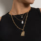 Jewelry trend multi-layer love diamond pearl alloy pendant fashion personality short sweater chain