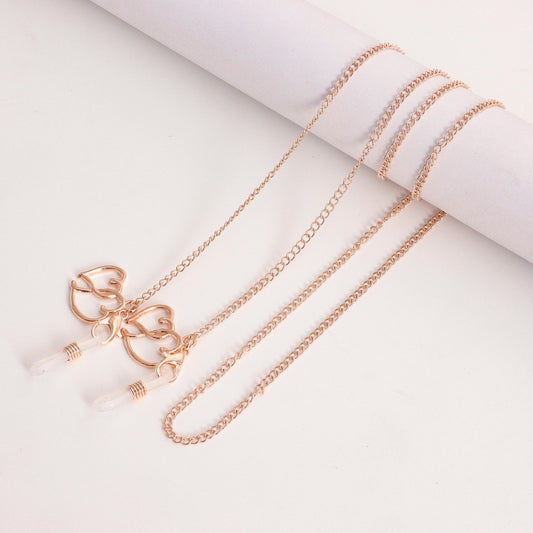 Mask hanging chain glasses chain love pendant mask chain peach heart metal glasses chain