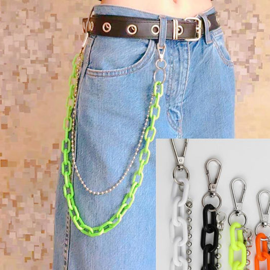 Metal Pants Chain Punk Rock Night Denim Colored Pants Decorative Lock Pendant Keychain Waist Chain