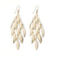 Atmospheric ethnic long string leaf-shaped metal frosted earrings earrings