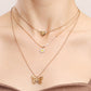 Jewelry trend multi-layer love hollow butterfly necklace female ins niche design sense light luxury