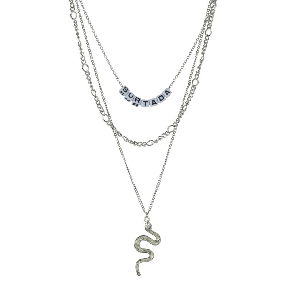 Fashion Alloy Snake Necklace Retro Ethnic English Alphabet Necklace Clavicle Chain Accessories