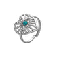 Niche Trend Stainless Steel Opening Adjustable Hollow Heart Eye Ring Versatile Fashion Jewelry