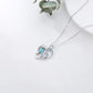 Fashion Ladies Heart Shaped Dolphin Diamond Necklace Cute Peach Heart Clavicle Chain Necklace Jewelry