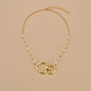 Fashion Alloy Peach Heart Pendant Necklace Simple Imitation Pearl Necklace Accessories