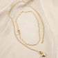 Simple Personality Fashion Versatile Double Layer Love Freshwater Pearl Lock Necklace For Women