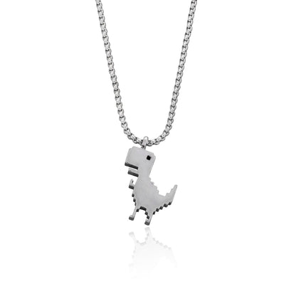 Retro Game Dinosaur Pendant Necklace Men and Women Hip Hop Hip Hop Fashion Personality Sweater Chain Necklace