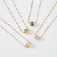 ZN45 Geometric Necklace Women's Copper Zircon Drip Oil Smile Simple Necklace Small Cylinder Fashion Necklace