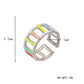 Fashionable high-level cold ins stainless steel opening color drop oil simple line ring