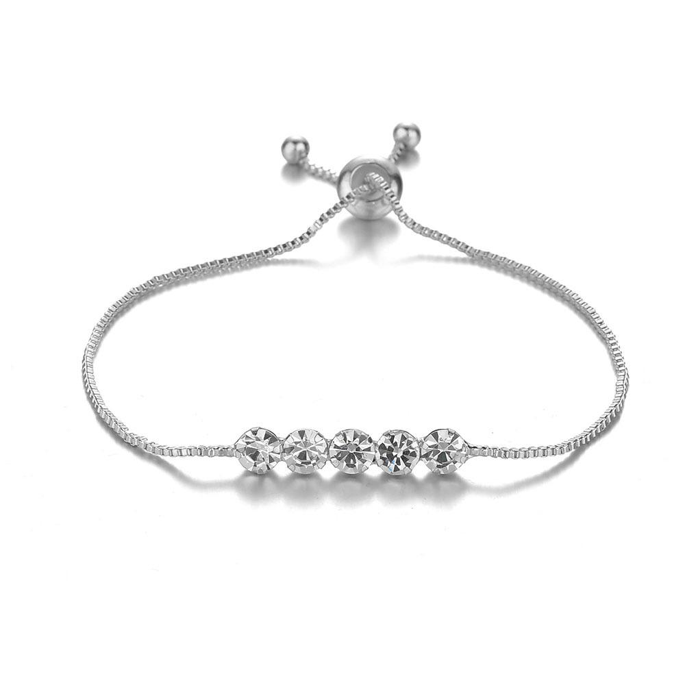 Jewelry Round Rhinestone Bracelet Fashion Simple Adjustable Bracelet For Women