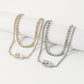N1685 Retro Double Claw Chain Necklace Light Luxury Rhinestone Temperament Necklace Stacked Individual Elegant Necklace