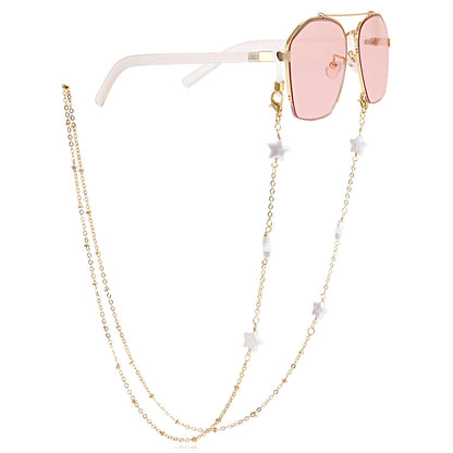 Five-pointed star imitation pearl advanced sense sunglasses chain non-slip glasses chain mask lanyard face chain female earphone chain