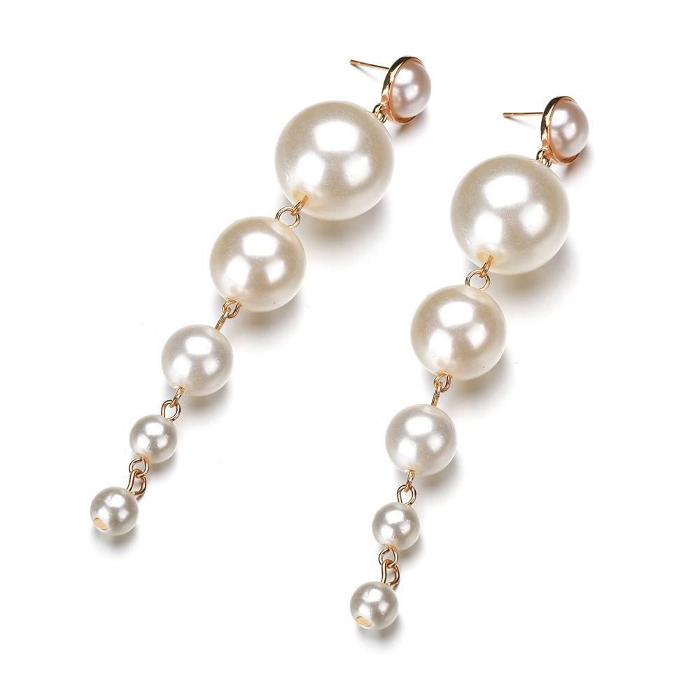 Long Imitation Pearl Pendant Fashion Personality Trendy Female Stud Earrings