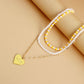 Jewelry Bohemia imitation pearl exaggerated color LOVE love pendant necklace hot girl necklace