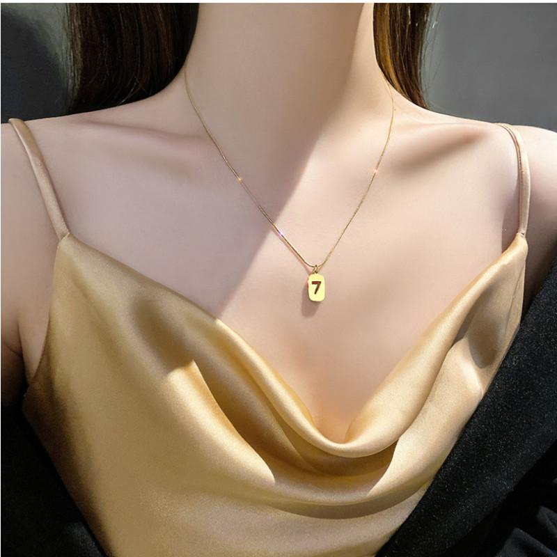 Fashion gold snake bone chain simple lucky 7 brand necklace female minority indifferent clavicle chain trendy brand
