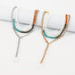 N1733 Bohemian Ethnic Multilayer Necklace Color Beaded Fashion Y Shape Necklace Exaggerated Geometric Necklace
