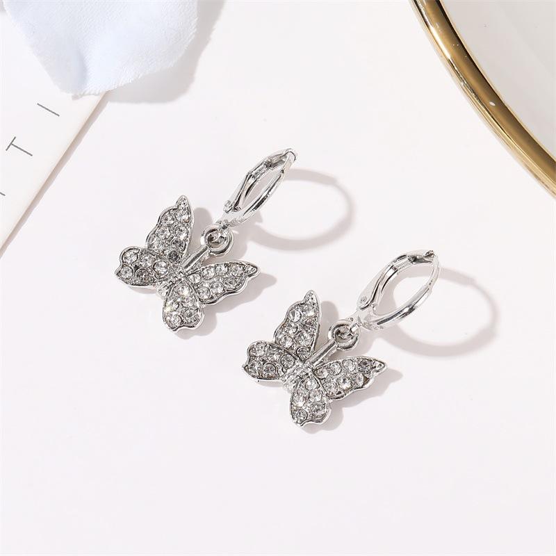 Earrings Fashionable Diamond Butterfly Earrings Temperament Elegant Butterfly Earrings Accessories