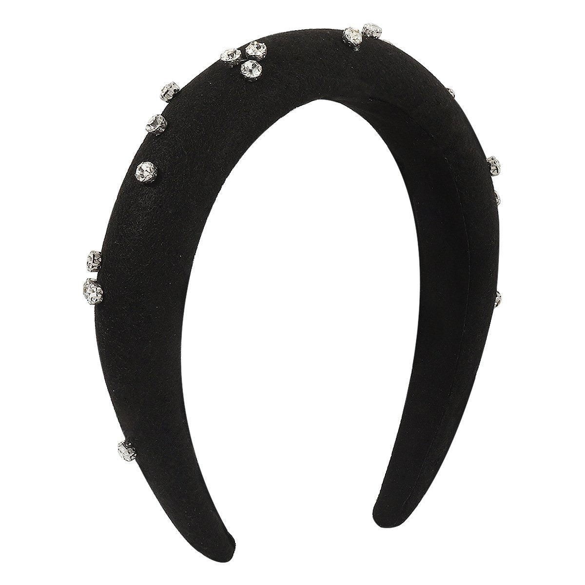 F5198 jewelry personalized creative woolen temperament high skull headband solid color rhinestone elegant headband