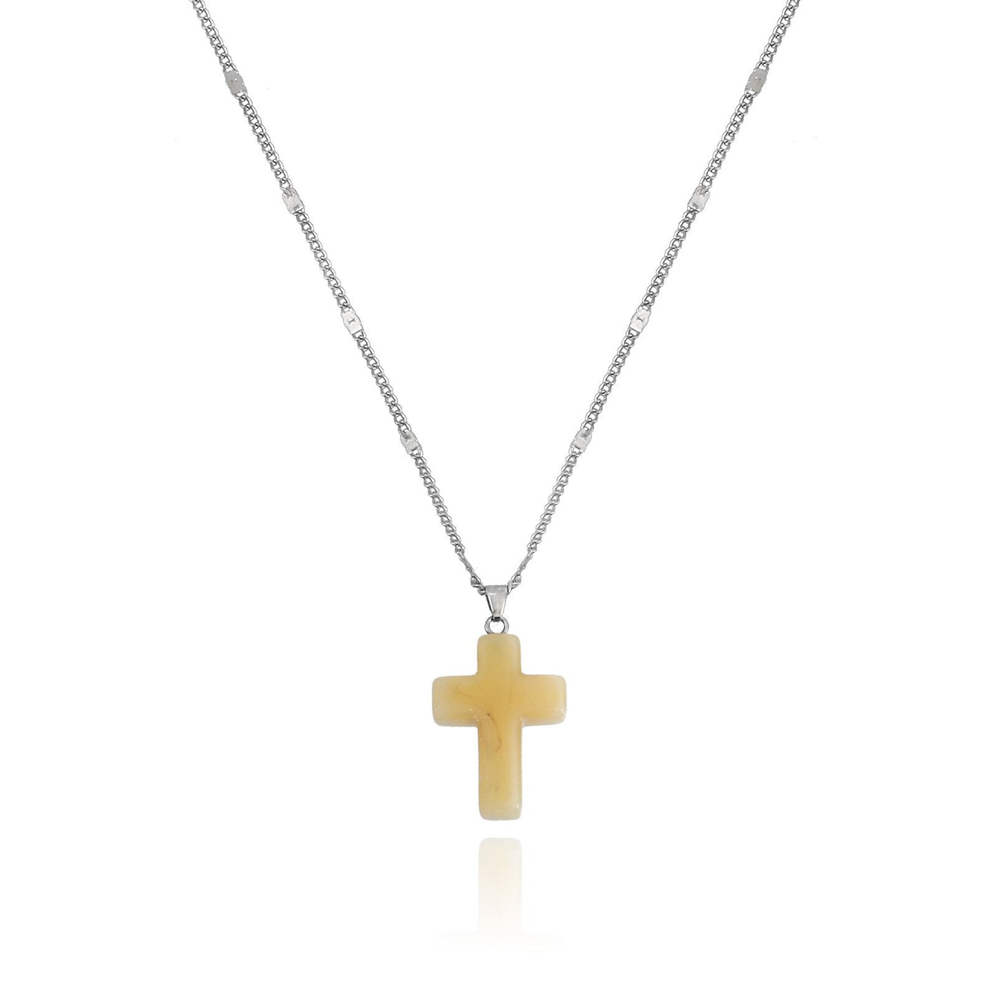 Jewelry simple small hole chain color cross pendant necklace female national trend necklace