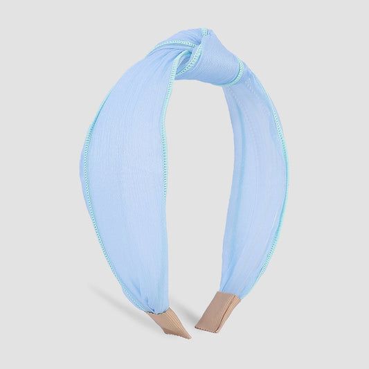 F489 small fresh transparent chiffon hair hoop women's spring and summer candy color head hoop fairy knotted hairpin