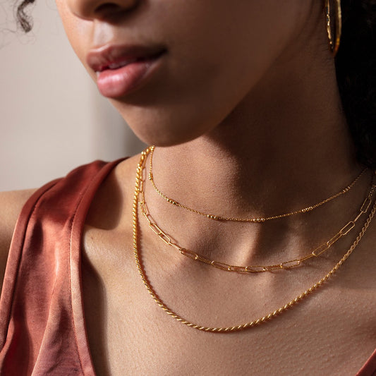 N1257 Jewelry Simple Metal Twist Chain Necklace Retro Small People Stacked Multilayer Necklace