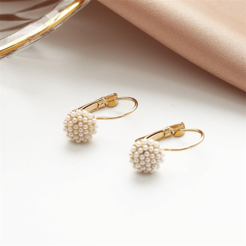 Jewelry Fashion Round Earrings Commuter Earrings Cute Millet Pearl Stud Earrings