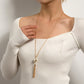 Jewelry Simple Knotted Tassel Long Necklace Sweater Chain Popular Pearl Women's Pendant