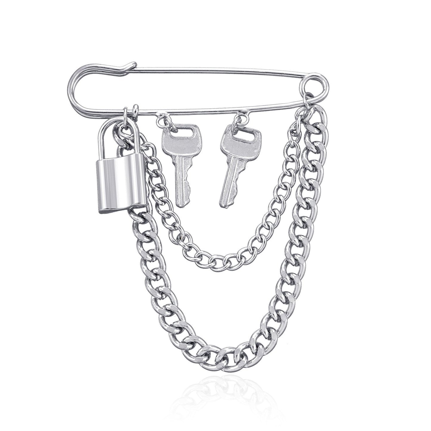 Jewelry multi-element fashion lock-shaped brooch indifferent pin men and women key brooch accessories