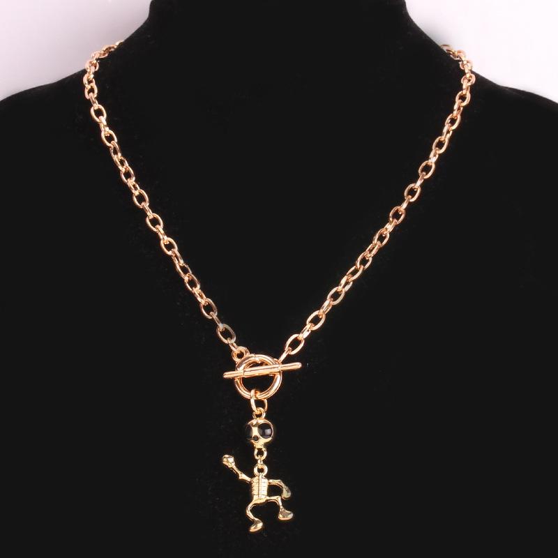 Creative jewelry ins niche funny design can turn head alien pendant necklace clavicle chain female