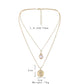 Fashion Portrait Embossed Coin Round Tag Tag French Vintage Mother-of-pearl Snake Bone Double Layer Necklace