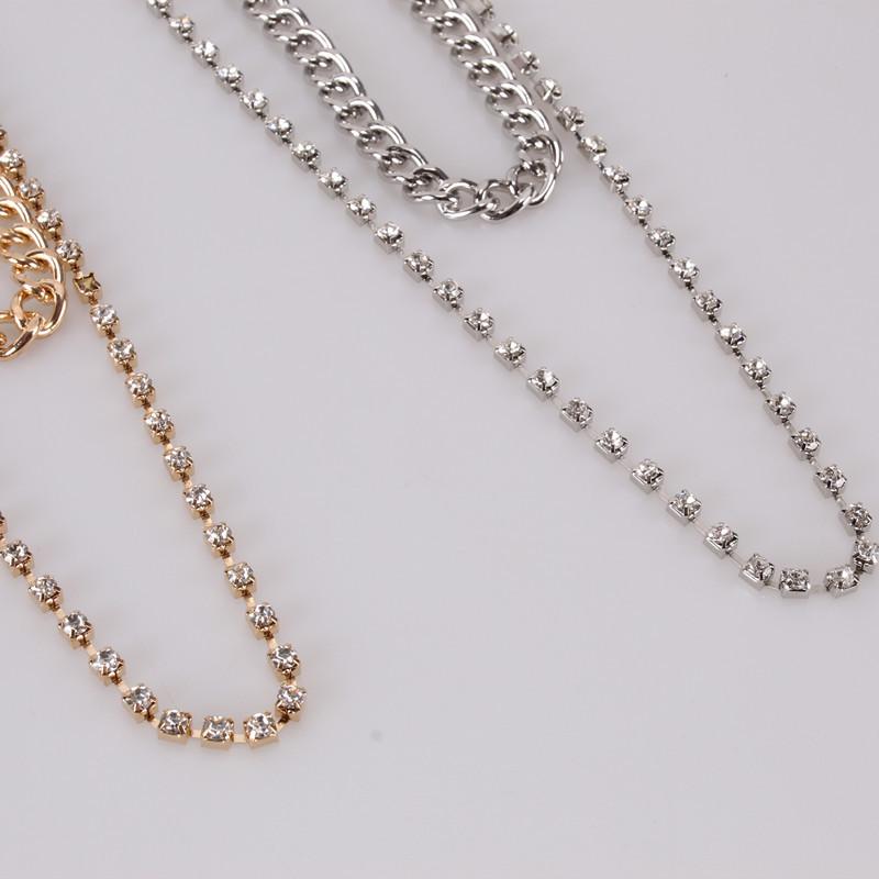 Jewelry Personality Slim Claw Chain Waist Decoration Simple Chain Diamond Multilayer Geometric Waist Chain