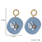 Irregular geometric round shell inlaid pearl flower earrings niche simple temperament earrings retro trendy accessories