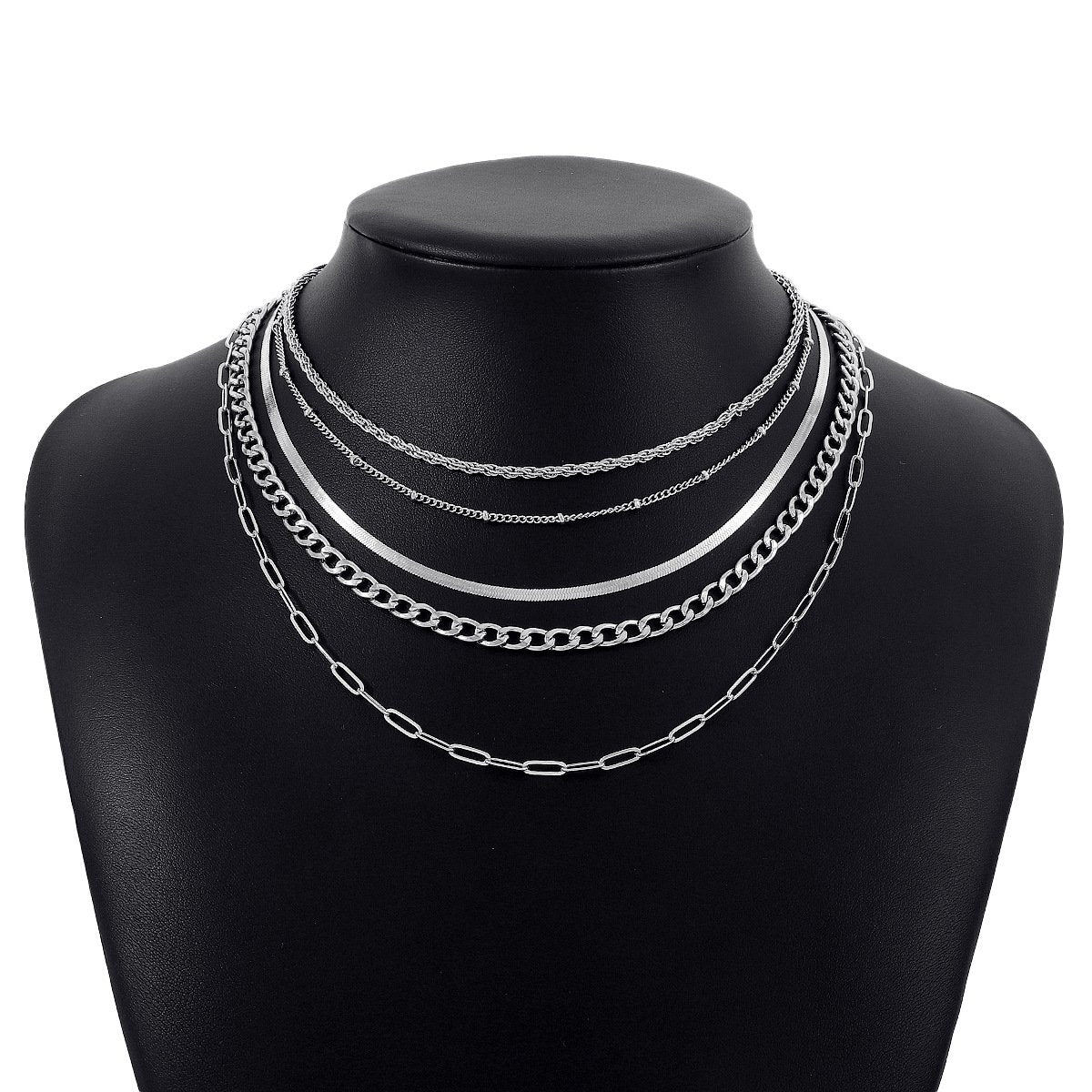 N1233 exaggerated multi-layered necklace hip-hop sweet cool personality niche collarbone necklace female
