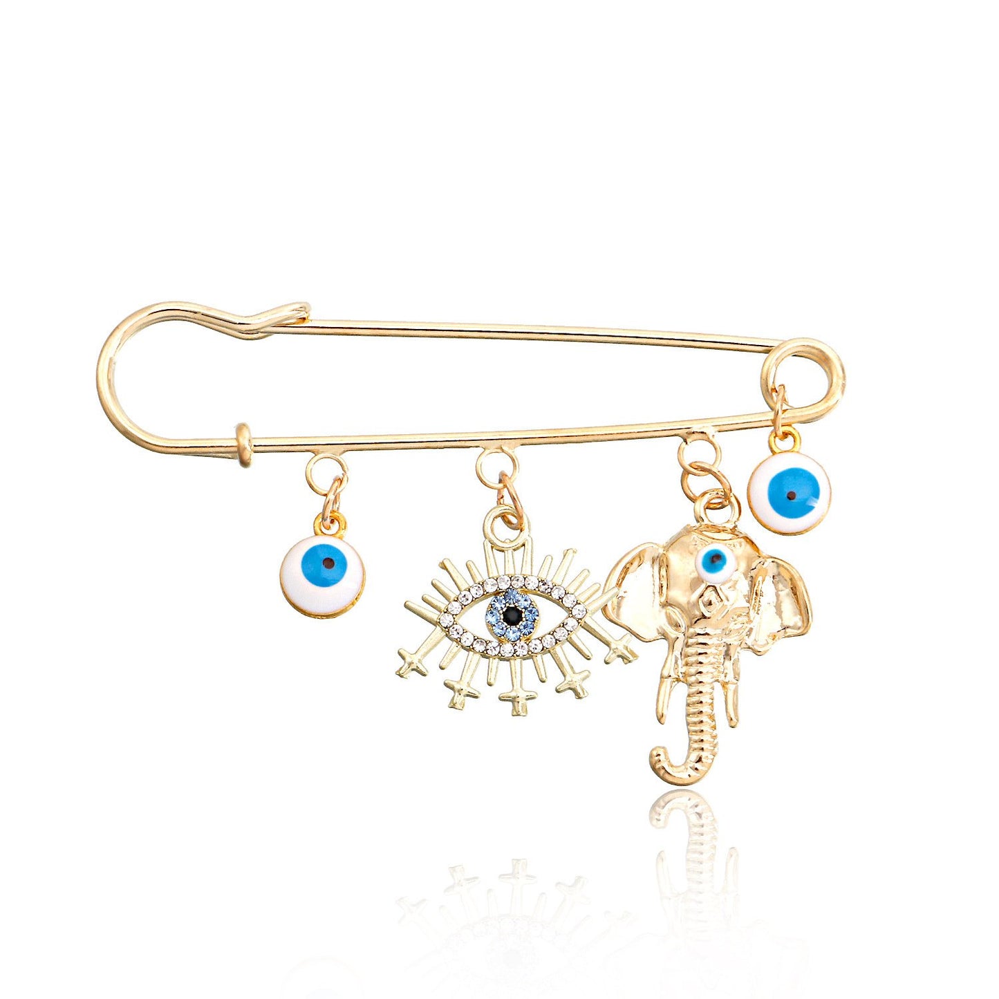 Jewelry ins geometric devil's eye pendant chest pendant pin female trend exaggerated pin accessories