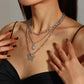 N9963 Exaggerated Long Necklace Drip Oil Heart Butterfly Snake Element Necklace Punk Hip Hop Stacked Necklace