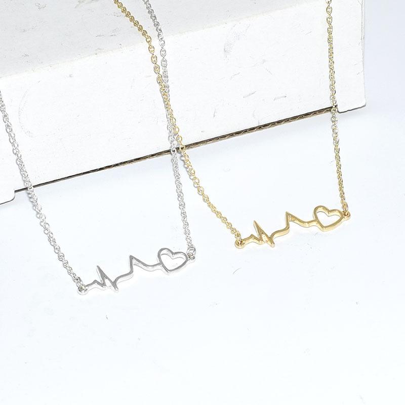 18 Years Jewelry Love Heart Beat ECG Necklace Pendant Female Clavicle Chain Valentine's Day Gift