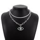 N1749 Exaggerated Temperament Eyes Hollow Diamond Necklace Niche Hip Hop Layered Sweet Cool Necklace