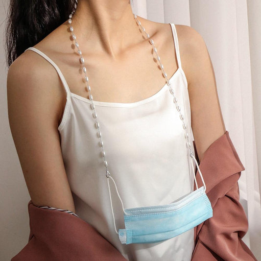 Mask Anti-lost Lanyard Necklace Temperament Simple Oval Pearl Mask Hanging Chain Glasses Chain