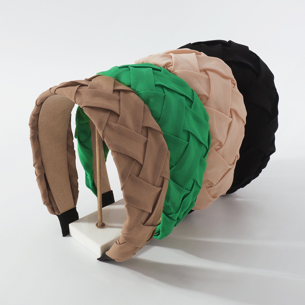 F4177 Pure color twisted cross braided headband with high skull top western style net red headband going out retro fashion hair accessories