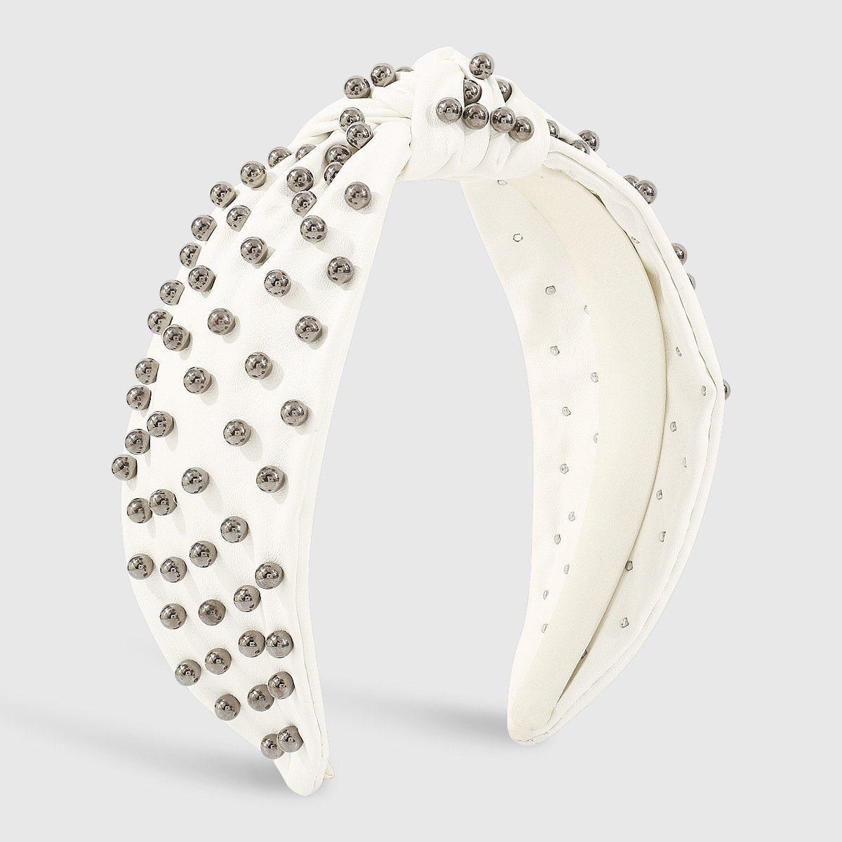 F494 fashion knotted leather beaded hair hoop female CCB personality wide-brimmed sweet going out pressing hair hoop