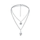 Domineering men's simple personality double-layer stainless steel coin totem pendant niche design snake stacked necklace